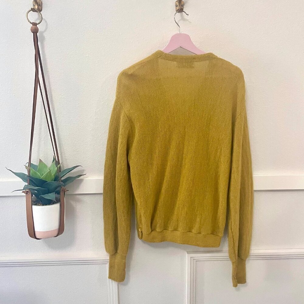 Vintage Forum Yellow 75% Virgin Mohair 25% Virgin Wool Sweater Size M - Picture 5 of 5